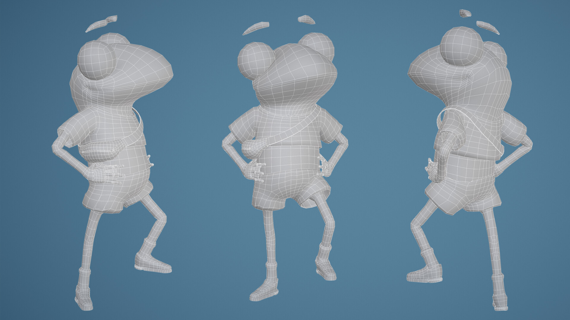 3D model topology wireframe